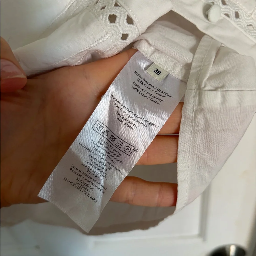 Sezane Waves Blouse in Ecru 36/4 - Picture 12 of 12